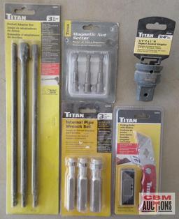 Titan 11015 Folding Knife w/ Blades Titan 42358 3/4" F x 1" M Impact Socket Adapter... Titan 11498 3