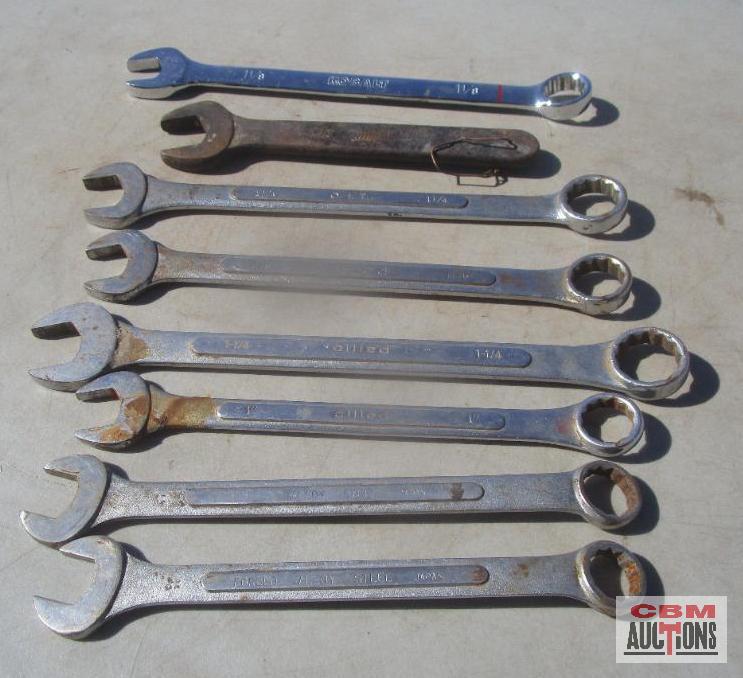 Mixed Brand Combination Wrench Set... Sizes 11/16", 1", 1", 1-1/4", 1-1/8", 1-1/4", 1-3/8", & 1-1/8"