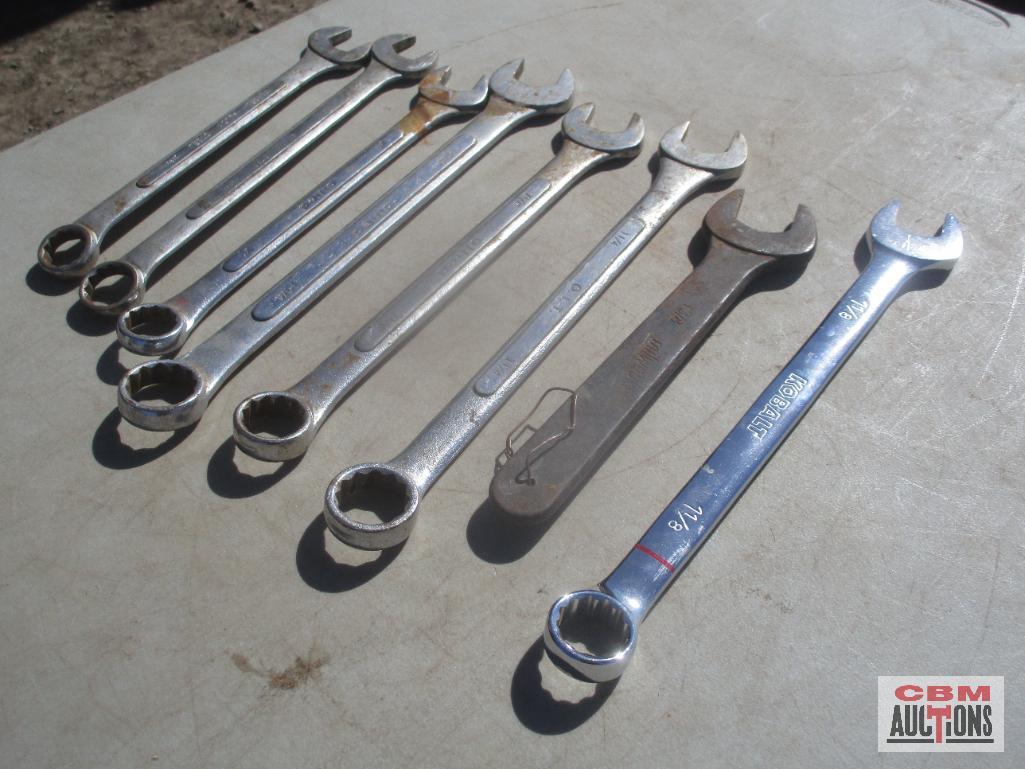 Mixed Brand Combination Wrench Set... Sizes 11/16", 1", 1", 1-1/4", 1-1/8", 1-1/4", 1-3/8", & 1-1/8"