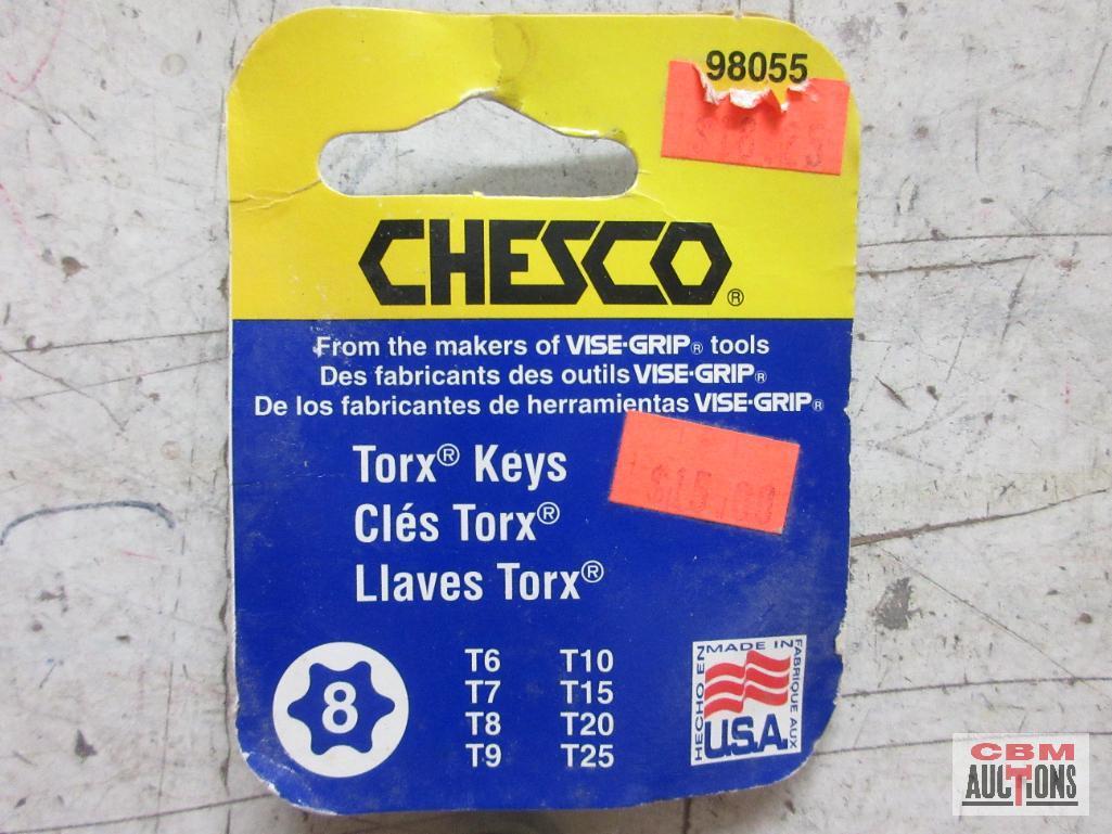 Chesco 98055 Torx Key Set - T6,T7,T8,T9,T10,T15,T20, & T25 PT Performance Tool W80705 4 in 1 Lighted