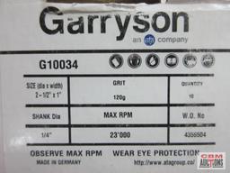 Garryson G10034 Mounted Flap Wheel 2-1/2" Dia. x 1" Width, 1/4" Shank, 120 Grit - 10 Count