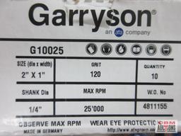 Garryson G10025 Mounted Flap Wheel 2" Dia. x 1" Width, 1/4" Shank, 120 Grit - 10 Count