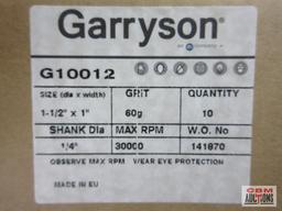 Garryson G10012 Mounted Flap Wheel 1-1/2" Dia. x 1" Width, 1/4" Shank, 60 Grit - 10 Count