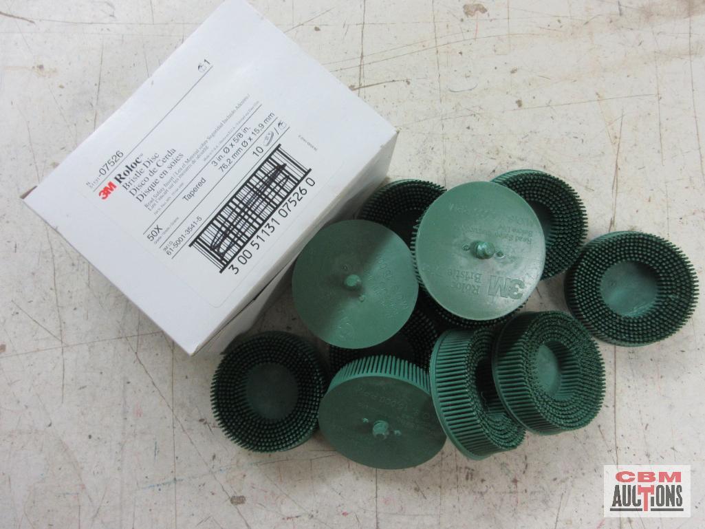 3M...RolocTM 07526 Bristle Disc Tapered, 3" x 5/8", Grade 50x - Green