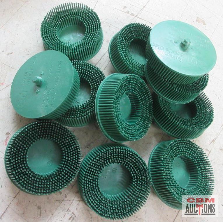 3M...RolocTM 07526 Bristle Disc Tapered, 3" x 5/8", Grade 50x - Green