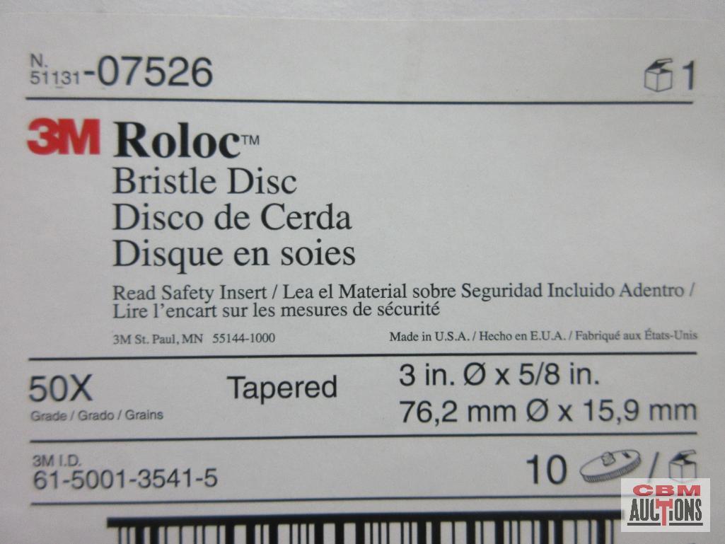 3M...RolocTM 07526 Bristle Disc Tapered, 3" x 5/8", Grade 50x - Green