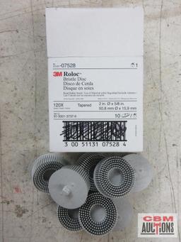 3M RolocTM 07528 Bristle Disc, Tapered, 2" x 5/8", Grade 120X - Gray 3M RolocTM 07524 Bristle Disc,