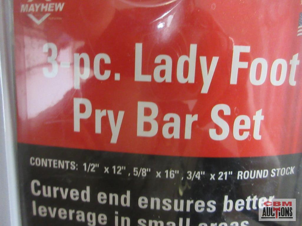 Mayhew 60150 3pc Lady Foot Pry Bar Set... Sizes: 1/2" x12" 5/8" x 16"... 3/4" x 21"