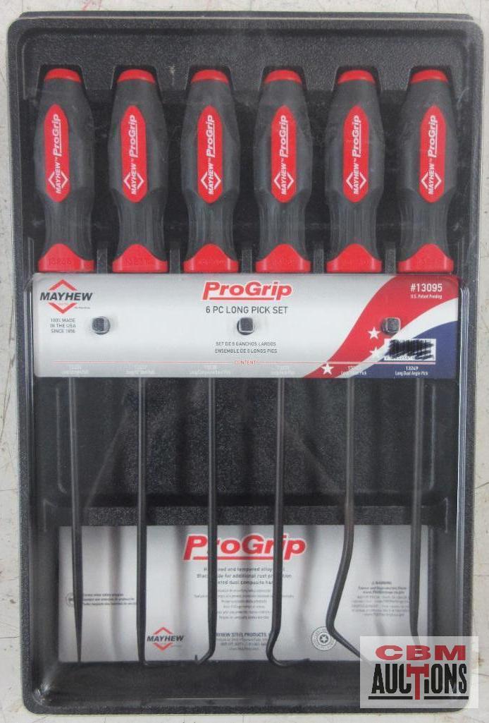 Mayhew 13095 ProGrip 6pc Long Pick Set Includes:... 13236 Long Straight Pick 13237 Long 90* Bent Nec