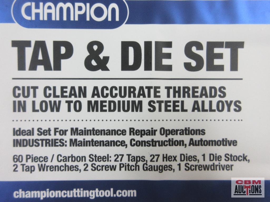 Champion CS60P Tap & Die Set w/ Molded Storage Case