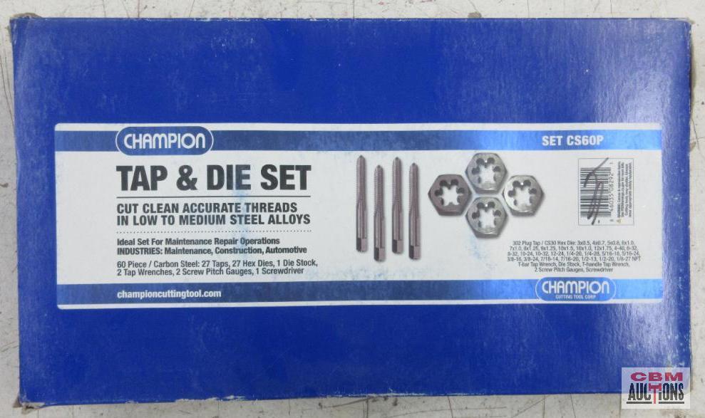 Champion CS60P Tap & Die Set w/ Molded Storage Case