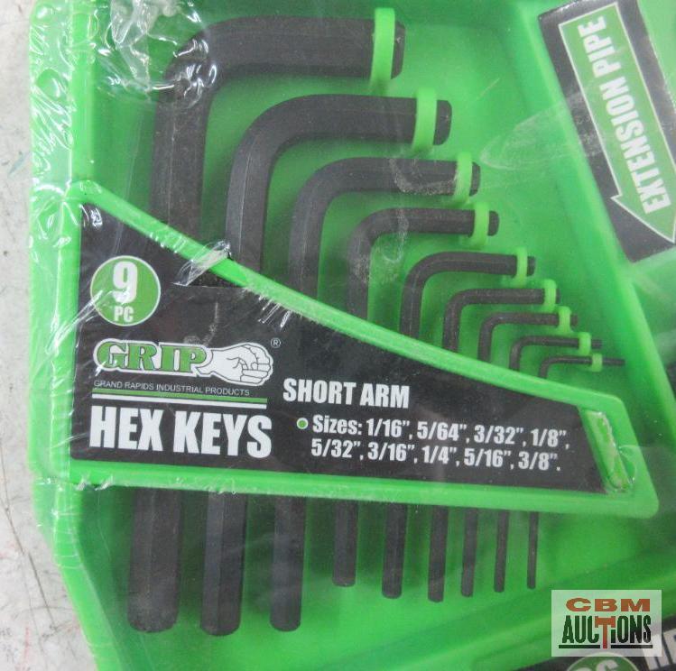 Grip 92258 36pc Heat Treated, Black Oxide Finish, Hex Key Set... Short Arm SAE 1/16" - 3/8" Short Ar