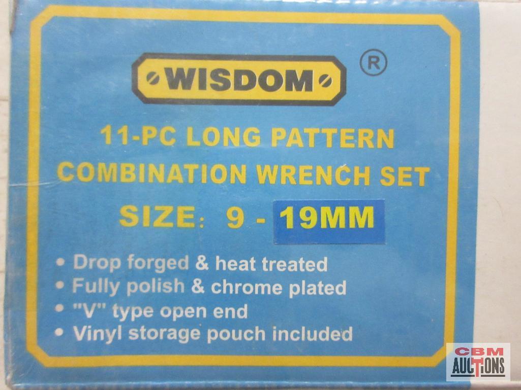 Wisdom 01-W11MWV-1 11pc Long Pattern Metric Combination Wrench Set 9mm-19mm w/ Storage Pouch