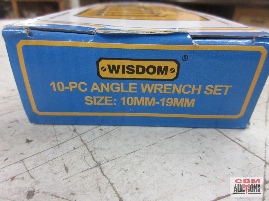 Wisdom 01-AW10-1 10pc Opened Ended Metric Angle Wrench Set 10mm-19mm w/ Storage Pouch