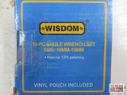 Wisdom 01-AW10-1 10pc Opened Ended Metric Angle Wrench Set 10mm-19mm w/ Storage Pouch