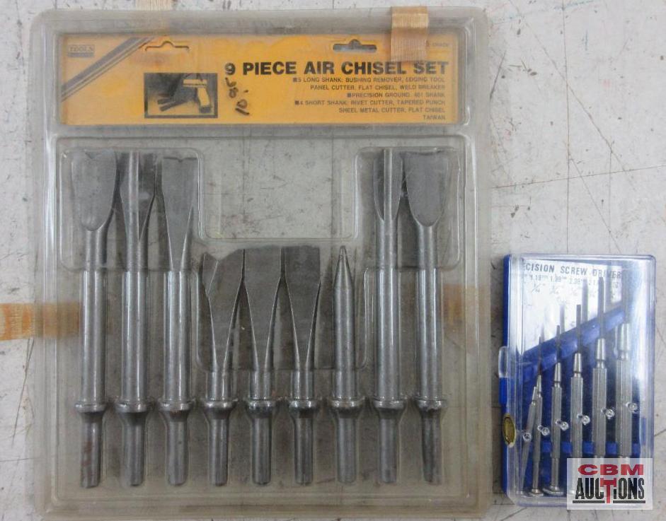 Tool Exchange CHAO9 9 Piece Air Chisel Set .401 Shank - 5 Long Shank / 4 Short Shank Precision