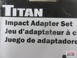 Titan 81483 Impact Adapter Set... Set Includes: Universal Joints: 1/4", 3/8", & 1/2" Drive Wobble