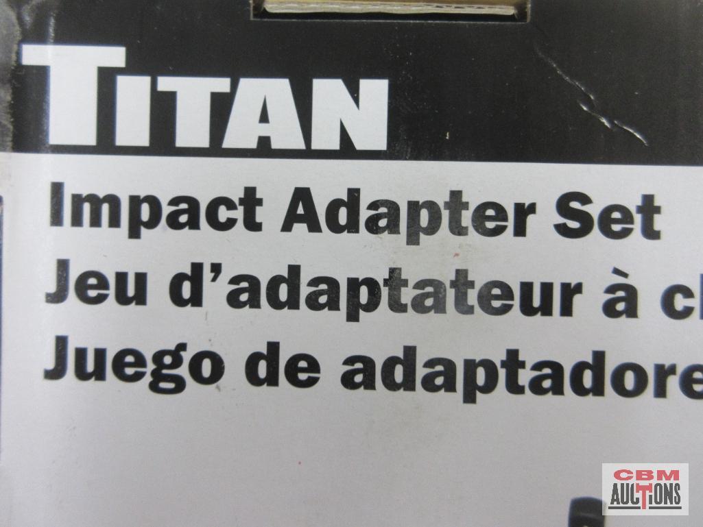 Titan 81483 Impact Adapter Set Set Includes: Universal Joints: 1/4", 3/8", & 1/2" Drive Wobble