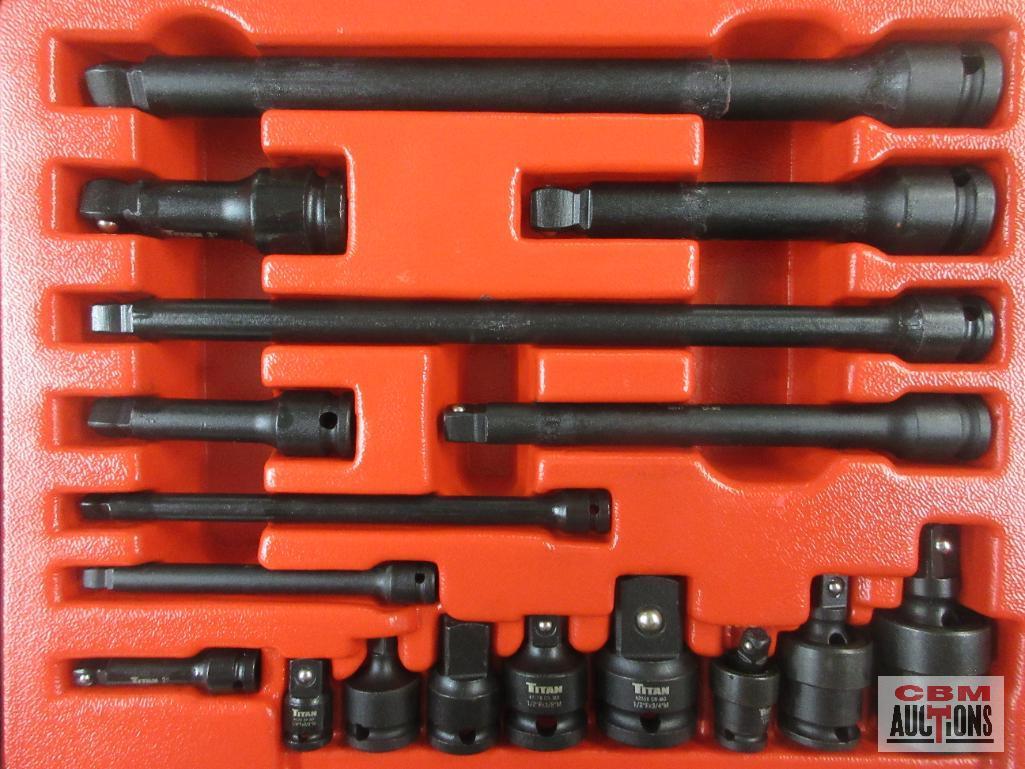 Titan 81483 Impact Adapter Set Set Includes: Universal Joints: 1/4", 3/8", & 1/2" Drive Wobble