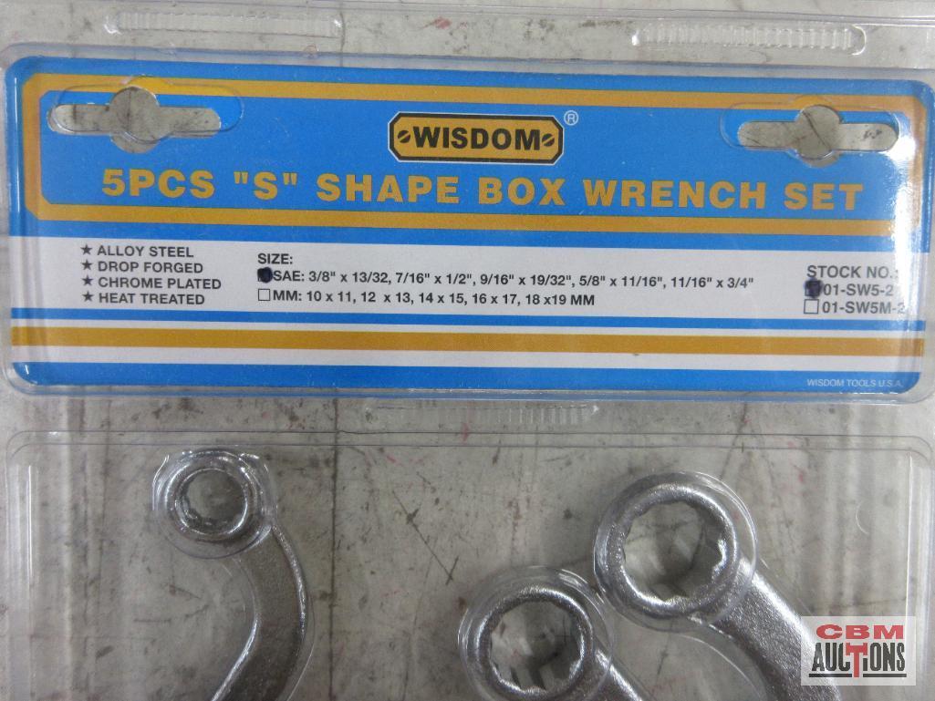 Wisdom 01-SW5-2... 5pc SAE "S" Shaped Box End Wrench Sizes: 3/8" x 13/32" 7/16" x 1/2" 9/16" x 9/32"
