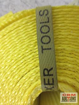 Boxer Tools 4" x 30' Yellow Tie Down w/ Flat Hooks - Set of 2