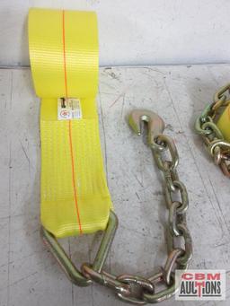 Cargo Control USA 4" Yellow Tie Down w/ 3/8" J Hooks - Set of 4