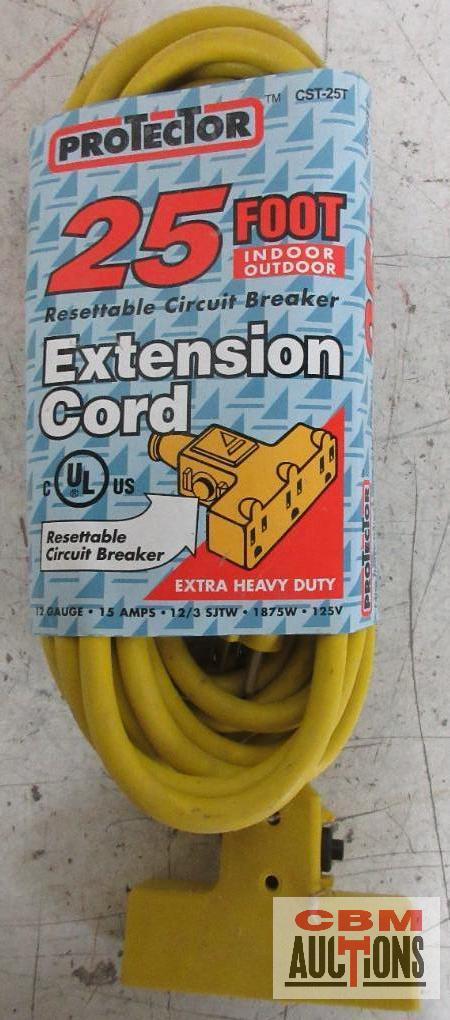 ProTecTor CST-25T 25' Indoor/Outdoor Resettable Circuit Breaker Extension Cord