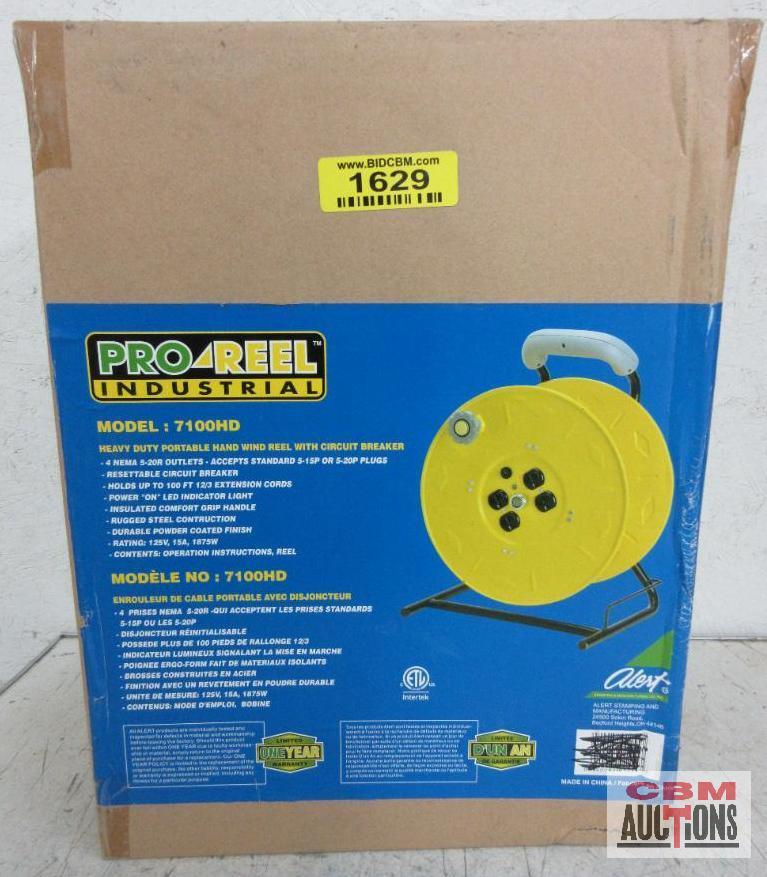 ProReel Industrial 7100HD Heavy Duty Portable Hand WInd Reel, w/ Circuit Breaker...