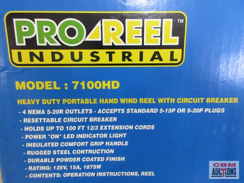 ProReel Industrial 7100HD Heavy Duty Portable Hand WInd Reel, w/ Circuit Breaker...