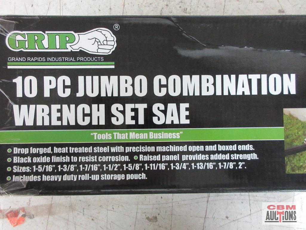 Grip 89080 10pc Jumbo Combination Wrench Set SAE... Sizes: 1-5/16" - 2"