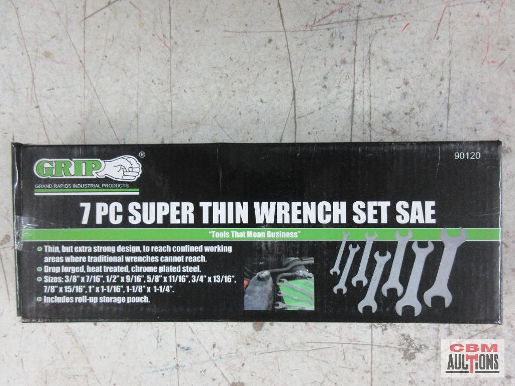 Grip 90120 7pc Super Thin Wrench Set 3/8" - 1-1/4" w/ Storage Pouch