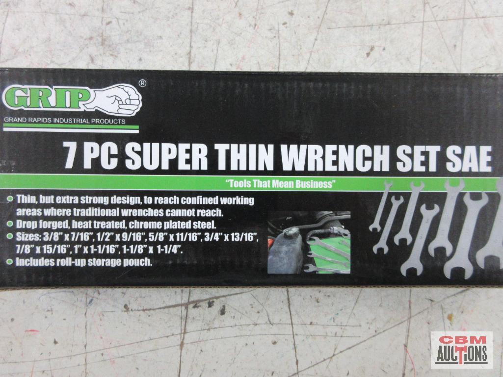 Grip 90120 7pc Super Thin Wrench Set 3/8" - 1-1/4" w/ Storage Pouch