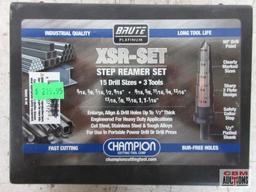 Champion XSR-SET Brute Platinum Step Reamer Set w/ Storage Case 15 Drill Sizes * 3 Tools 5/16",