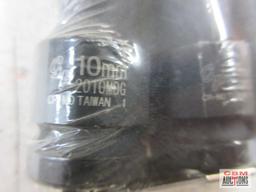 Grey Pneumatic 1512MDG 12pc Deep Metric Magnetic Impact Socket Set (10mm - 21mm) w/ Storage Rail