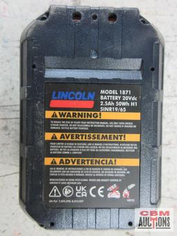 Lincoln 1871 Lithium Battery 20Vdc, 2.5 Ah, 50Wh