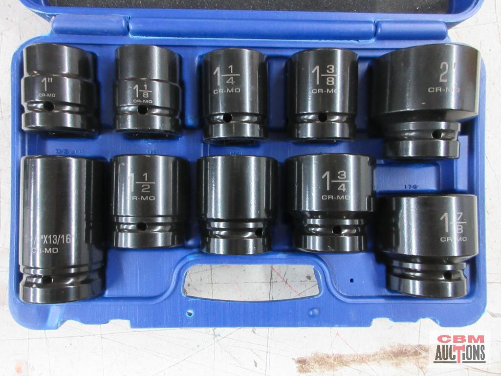 Infinity 10pc 1" Drive SAE Impact Socket Set w/ Molded Storage Case...