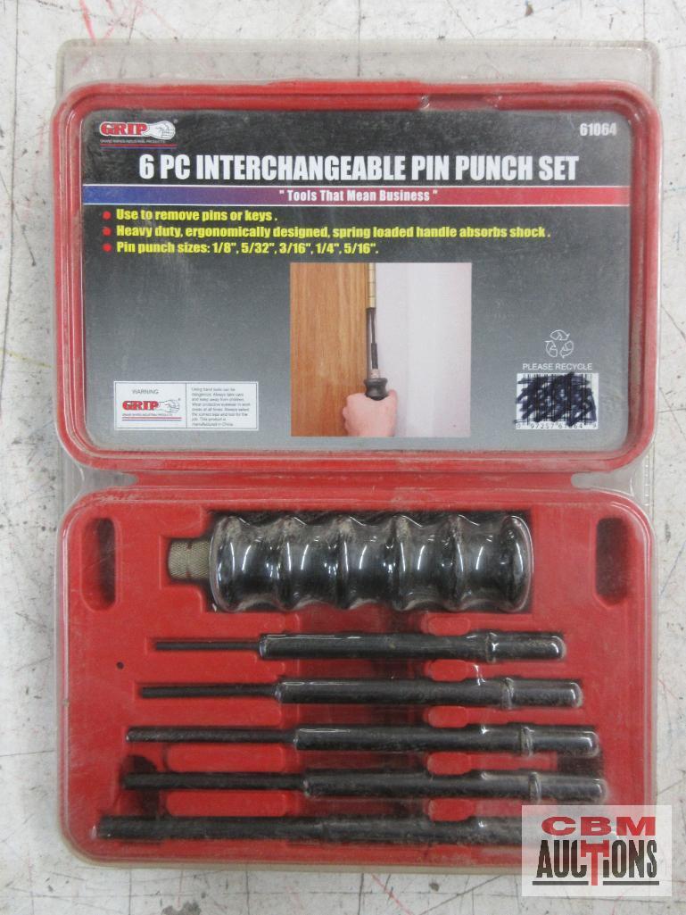 Grip 61064 6Pc Interchangeable Pin Punch Kit w/ Molded Storage Cae