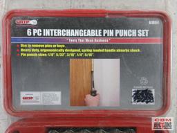 Grip 61064 6Pc Interchangeable Pin Punch Kit w/ Molded Storage Cae