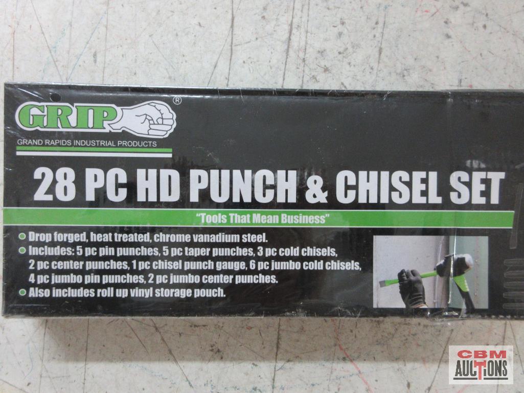 Grip 61142 Heavy Duty 28pc Punch & Chisel Set w/ Vinyl Storage Pouch