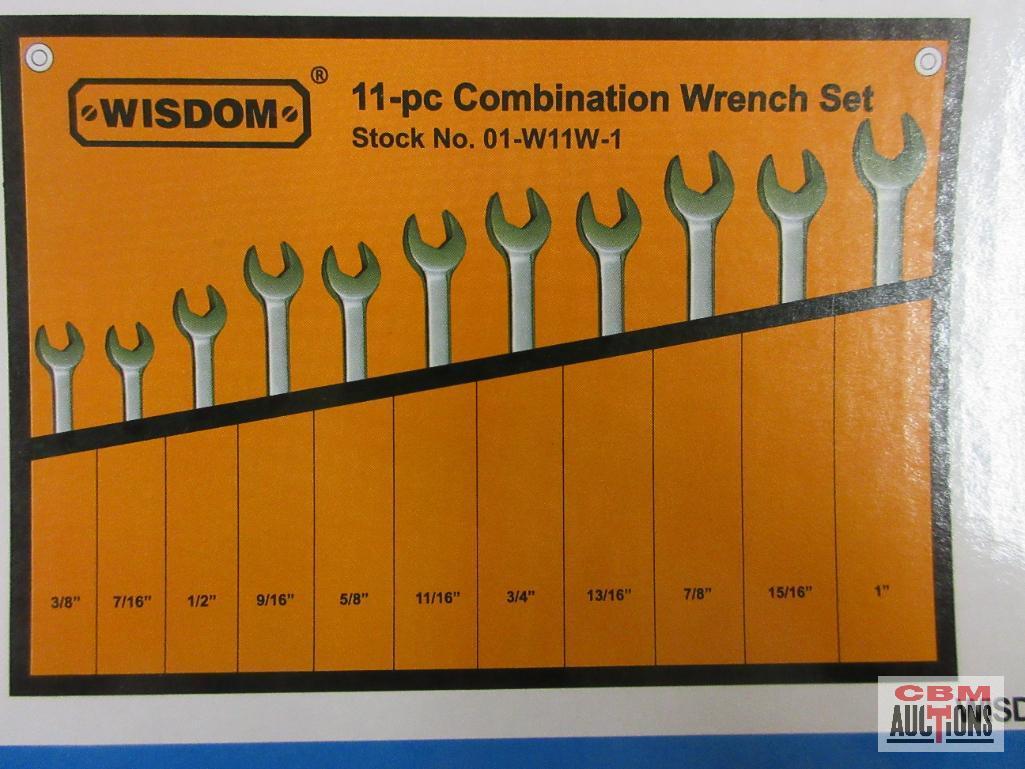 Wisdom 01-W11W-1 _ 11pc SAE Combination Wrench Set ( 3/8" - 1") w/ Storage Pouch...