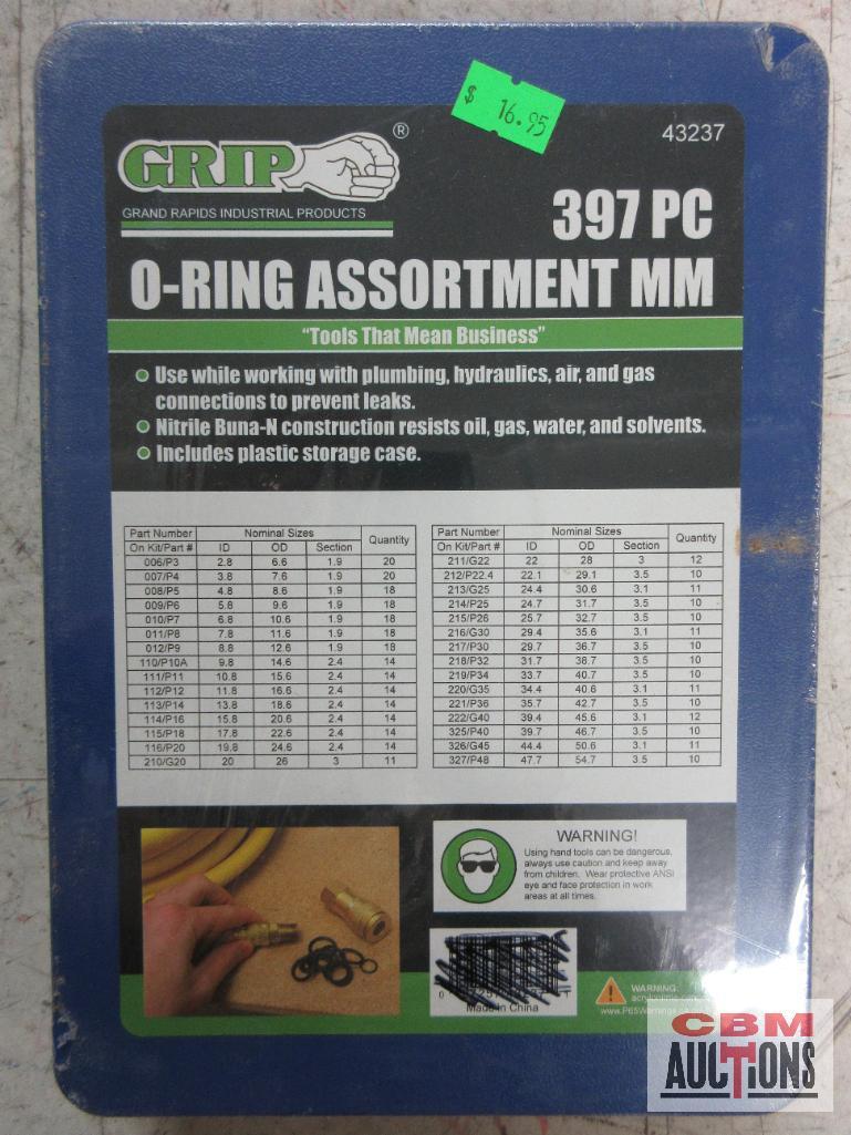 Grip 43237 METRIC... 397 O-Ring Assortment... MM Grip 97622 SAE 407pc O-Ring Assortment SAE ...