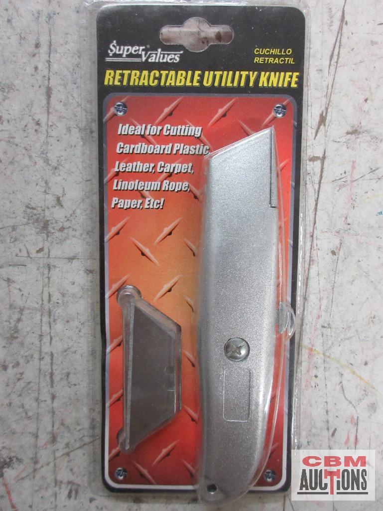 Super Values Safety Scraper w/ 5 Blades - Set of 2 10pc Single Edge Razor Blades Retractable Utility