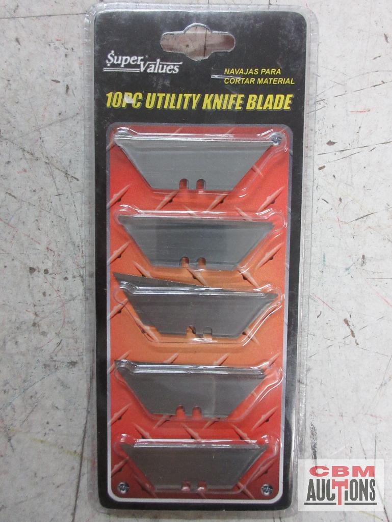 Super Values Safety Scraper w/ 5 Blades - Set of 2 10pc Single Edge Razor Blades Retractable Utility