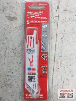 Milwaukee 48-00-5185 Sawzall Blades,...4", 24TPI, Metal Milwaukee 48-00-5041 Sawzall Blades, 4", 4/6