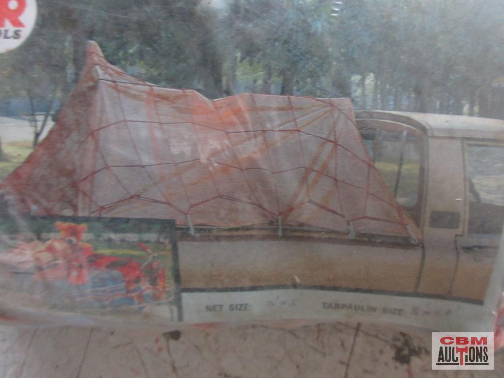 BR Tools Luggage Carrier Net & P.E. Cover Tarpaulin Net Size: 3' x 5' Tarpaulin Size: 8' x 10'