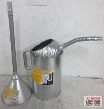 LuMax LX-1528 Galvanized Measure w/ Flex Spout 4qt. / 8pt. Capacity LuMax LX-1704 Galvanized Funnel