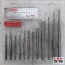 Wilde K12.NP 12 - Piece Punch & Chisel Set... Cold Chisels: 3/8", 1/2" & 3/4" Pin Punches: 3/32",