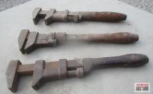 3- Vintage Adjustable Pipe Wrenches *BLM