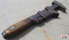 Old Wood Handle Pipe Wrench... *CRM...