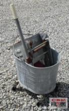 Rolling Metal Mop Bucket w/ Ringer Side & Mop *CRF